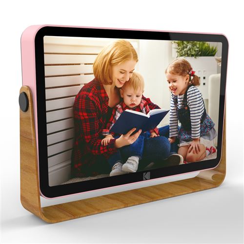 Kodak Rwf108V - Cadre Photo Numerique 10 Pouces (WiFi, Écran Tactile 1280X800, Photo/Video/Musique/Calendrier/Horloge/Meteo, 32Gb, Batterie, Prise Secteur) Bleu