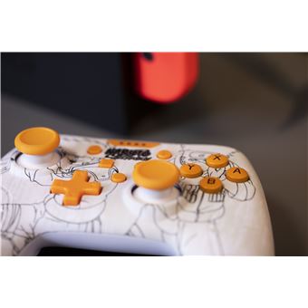 Manette Gaming filaire pour Nintendo Switch Konix Naruto Blanc et orange