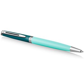 Stylo bille Waterman Hémisphère, laque verte, finition palladium, recharge noire pointe moyenne, coffret cadeau