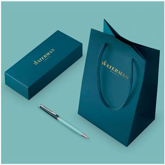 Stylo bille Waterman Hémisphère, laque verte, finition palladium, recharge noire pointe moyenne, coffret cadeau