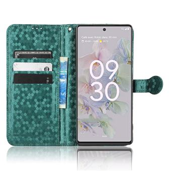 LENSUN Coque Google Pixel 6a, Étui Cuir Véritable Portefeuille Housse
