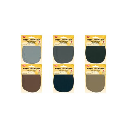 KLEIBER Patch en cuir nappa, 125 x 100 mm, gris clair