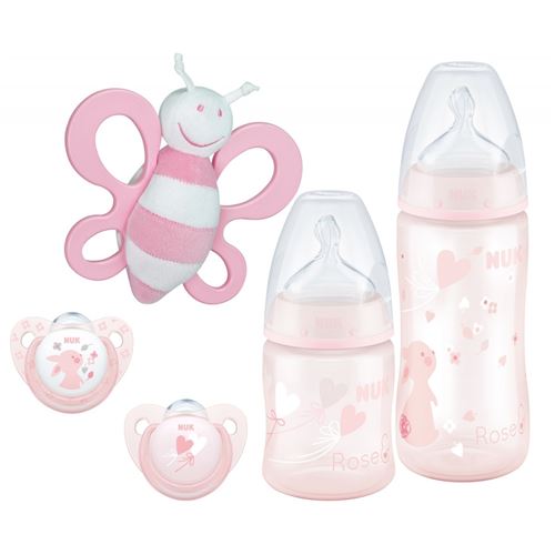 Coffret cadeau 2 biberons Rose&Blue Fille
