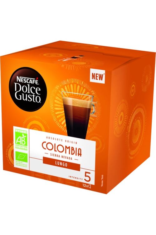 Boîte de 12 capsules café Dolce Gusto Nescafé Expresso Absolute Origin Colombia BIO