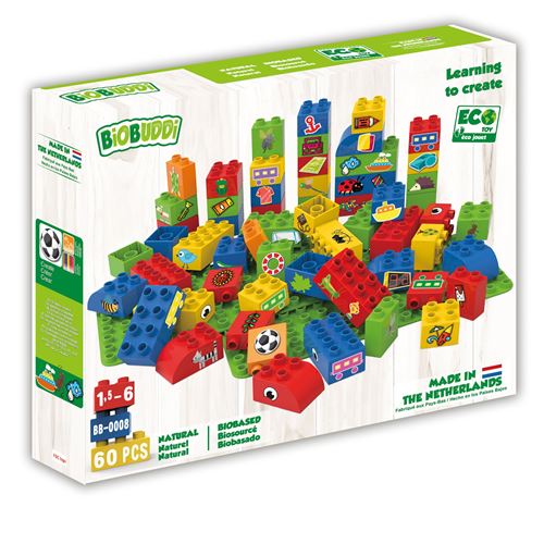 BiOBUDDi blocs avec 2 assiettes bais - 60 pièces (BB-0008)