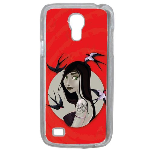 Coque Illustration Fond Rouge Compatible Samsung Galaxy S4 Mini Transparent