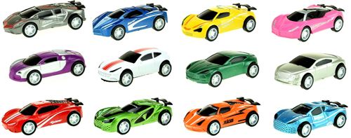 Toi-Toys voitures de course pull back 12-pièces 7 cm multicolore