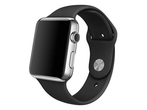 Bracelet Inkasus sport silicone noir pour Apple Watch version 42mm