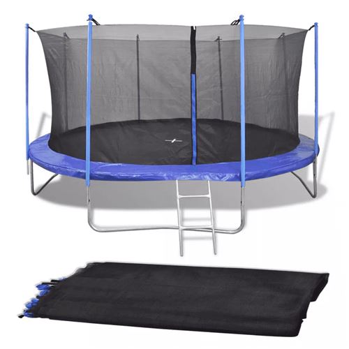 vidaXL Filet de sécurité pour trampoline rond 3,66 m PE Noir