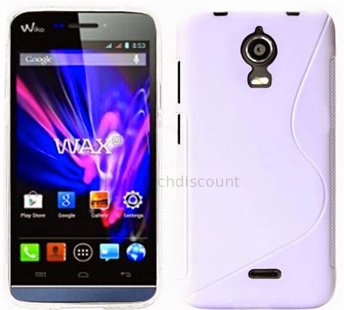 Housse etui coque pochette silicone gel fine pour Wiko Wax + film ecran - BLANC SLINE - htdmobiles