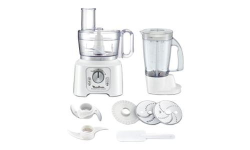 Moulinex Doubleforce Compact Fp544110 - Robot Multi-Fonctions - 800 Watt - Blanc/Gris Foncã©/Argent