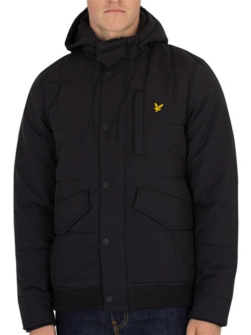 Lyle & Scott Homme Veste Bomber Ouatée, Noir