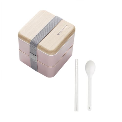 Micro-Ondes Boîte à Lunch Japonaise en Bois Bento Box 2 Couche de Stockage de Conteneurs Nouveau CFYP803
