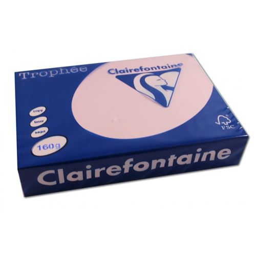Clairalfa 250 feuilles A4 - 160g - Couleur pastels - Rose - Trophée Clairefontaire - vue 1