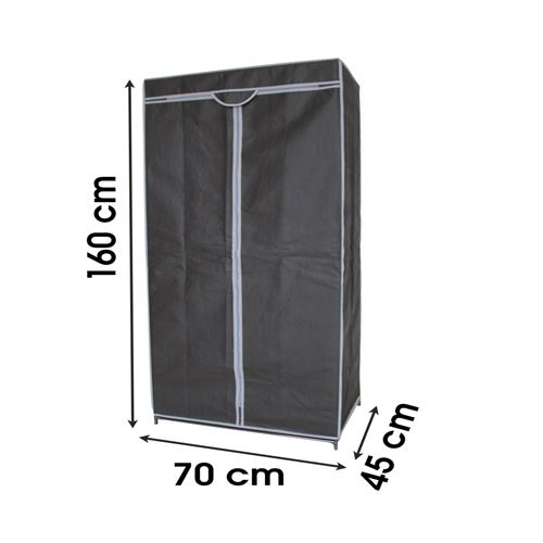 Armoire Penderie En Tissu Pendo L 70 X H 160 Cm Gris Achat Prix Fnac