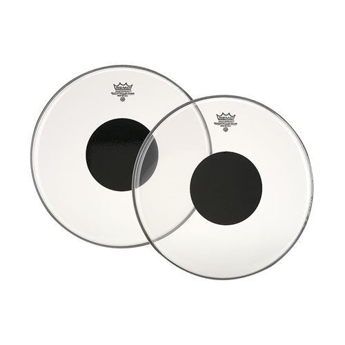 Peau de grosse caisse 18''- Remo CS Controlled Sound transparente rond noir - CS-1318-10