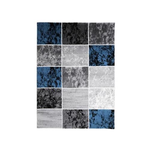 SUBWAY CUBE Tapis de salon en polypropylene - 120 x 170 cm - Bleu