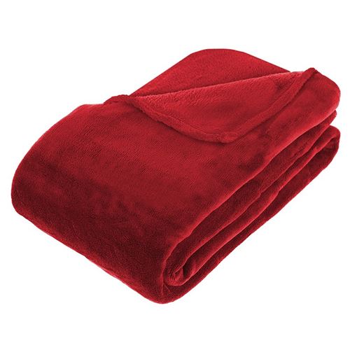 Plaid grand modle microfibre 180x230 cm rouge - Rouge
