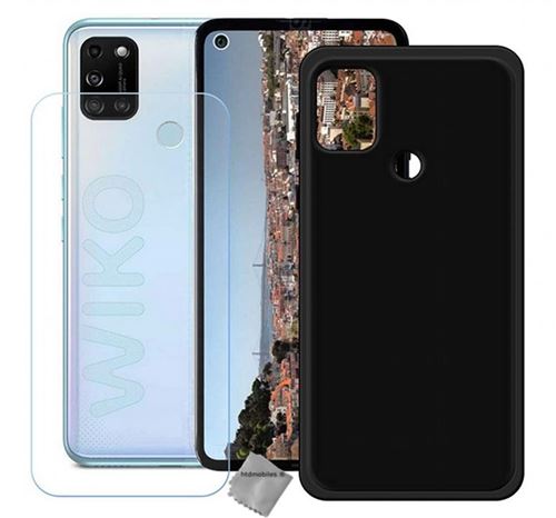 Coque silicone gel fine pour Wiko View 5 / View 5 Plus avec film ecran - Noir - htdmobiles