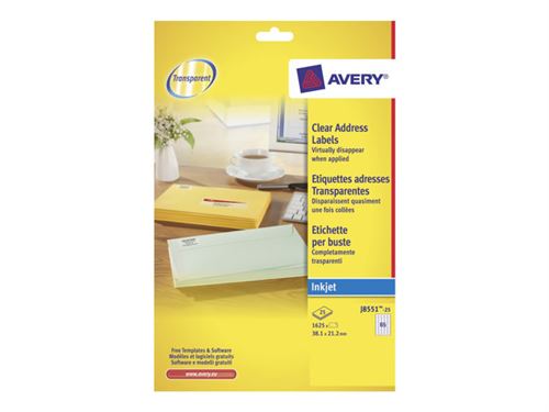 Avery Clear Mini Label - étiquettes - 1625 unités