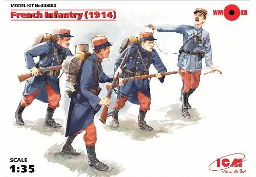 ICM 035682 135 Maquette d'infanterie française de la Première Guerre mondiale en plastique avec 4 figurines