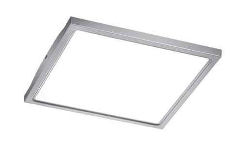 TRIO, Plafonnier, Future incl. 1 x LED,SMD,12,0 Watt,3500K,1100 Lm. Corps: Acier, Nickel mat L:30,0cm, L:30,0cm, H:4,8cm IP44