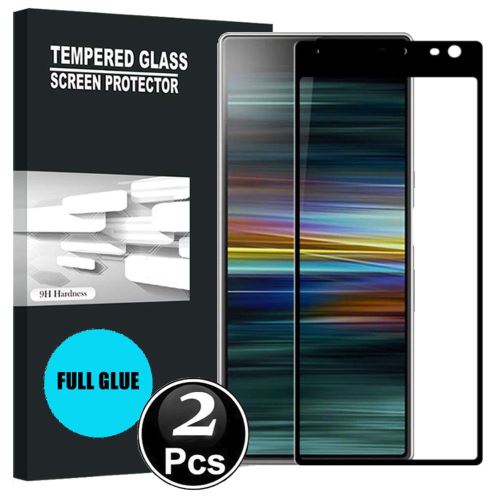 Sony Xperia 10 Plus Vitre protection d'ecran en verre trempé incassable protection integrale Full 3D Tempered Glass FULL GLUE - [X2-Noir]