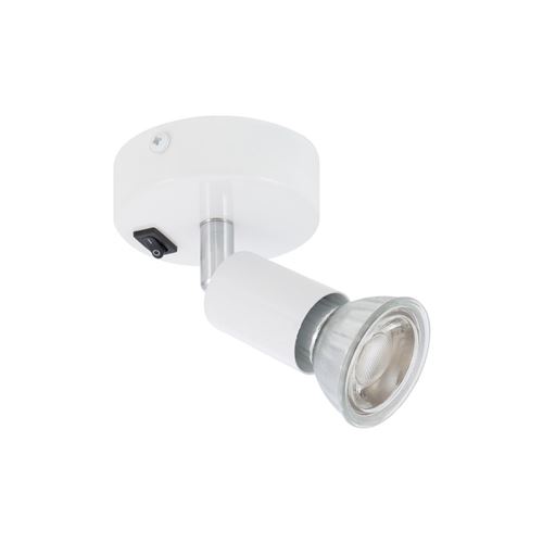 Applique Orientable Oasis 1 Spot Blanc avec Interrupteur Blanc