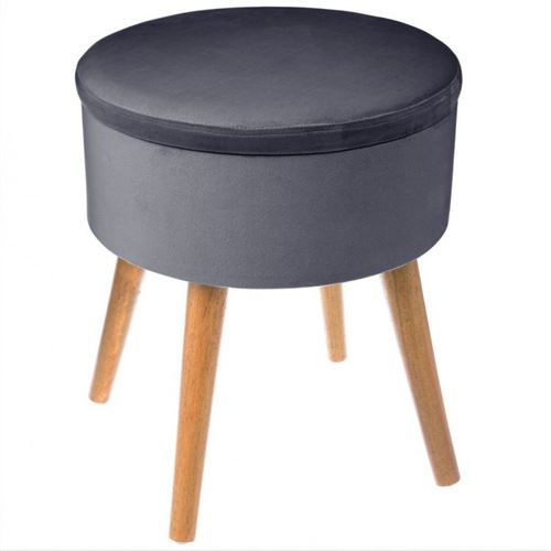 Atmosphera Gris Tabouret Coffre - Foncé - Image 3
