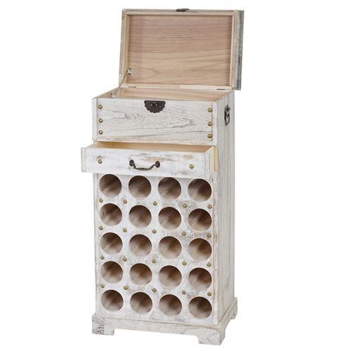 Etagère à vin Lucan pour 20 bouteilles style Shabby Chic blanc