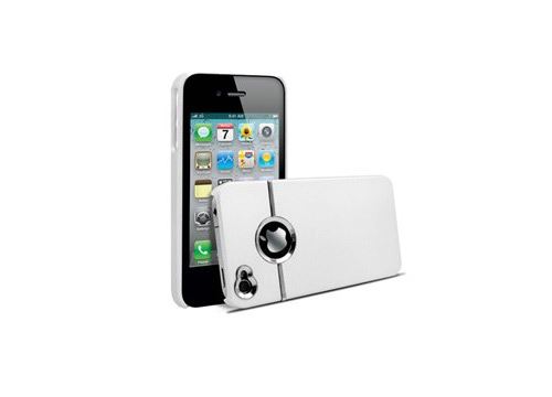 Coque Nzup Chrome blanche pour iPhone 4S 4