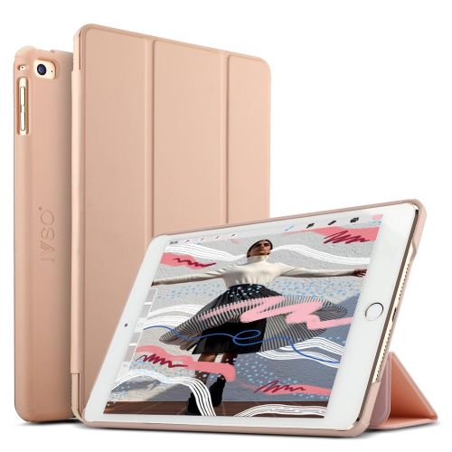 Etui en PU + TPU réveil automatique/sommeil or rose avec support tri-pliure pour votre Apple iPad Mini 9.7 (2019)/4/3/2/1