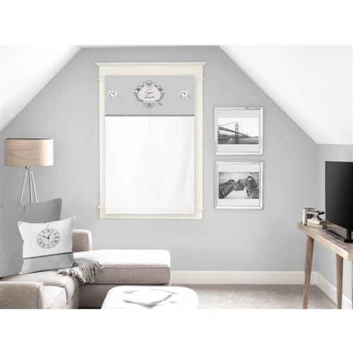 Brise bise en coton 60x90 cm ESPRIT DE FAMILLE blanc, par Soleil d'ocre
