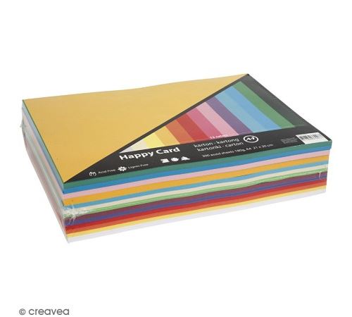 Papier cartonné A4 180 g - Couleurs de printemps - 300 feuilles