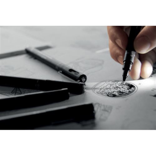 Uni Pin Stylo de dessin avec pointe feutre fine Noir 