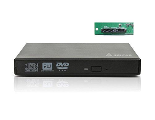 Salcar Boîtier Externe USB2.0 pour lecteur graveur CD/ DVD/ BluRay 12,7 mm dépaisseur de linterface SATA (Noir)