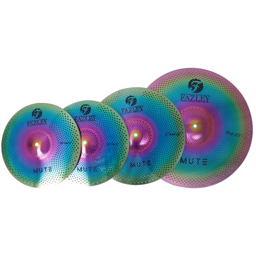 Fazley CYM-MUTE-RB Low Noise set de cymbales arc-en-ciel 14-16-20