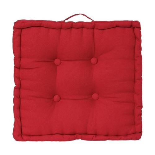 Coussin de sol matelassé - 40 x 40 cm - Rouge - Galette de sol
