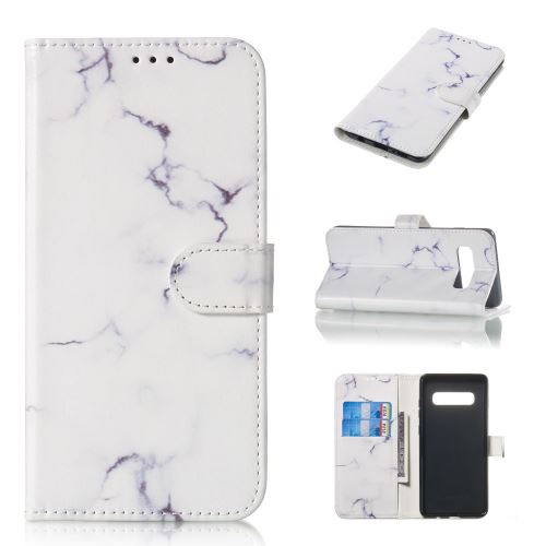 Etui en PU impression de motifs marbre blanc pour votre Samsung Galaxy S10 Plus
