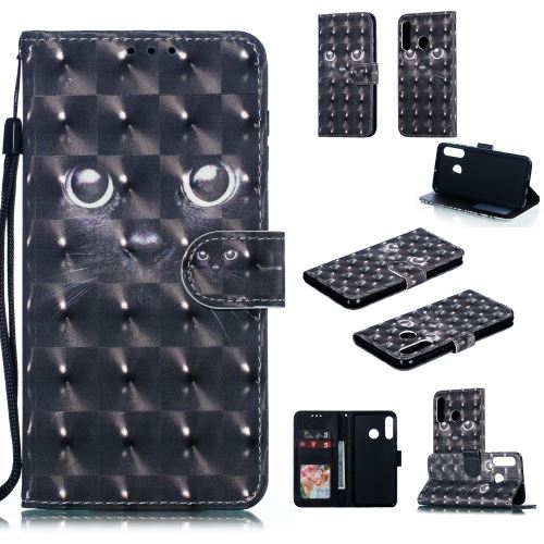 Etui en PU impression de motifs décor de points lumineux chat pour votre Huawei P30 Lite