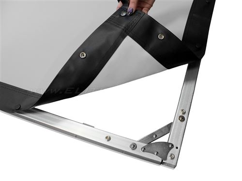 Elite Screens Yard Master 2 Series OMS150H2-DUAL - Écran de projection avec pieds - 150 (381 cm) - 16:9 - Wraith Veil Dual - garniture noire, cadre argent