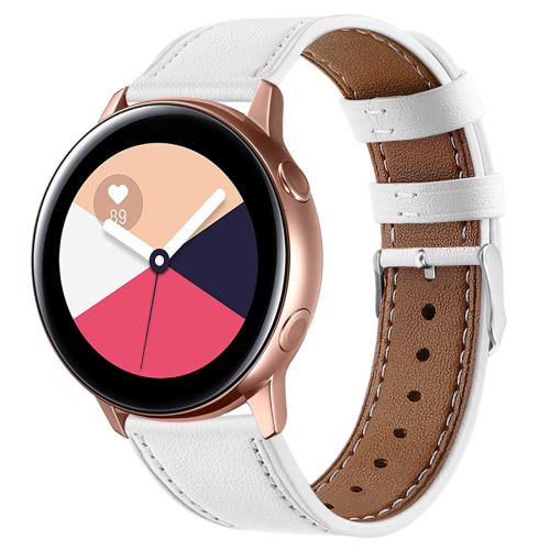 Oem Blanc Bracelet En Cuir Haute Qualité Confortable Remplacement Pour Samsung Galaxy Watch Active / Active2 40Mm - Image 1