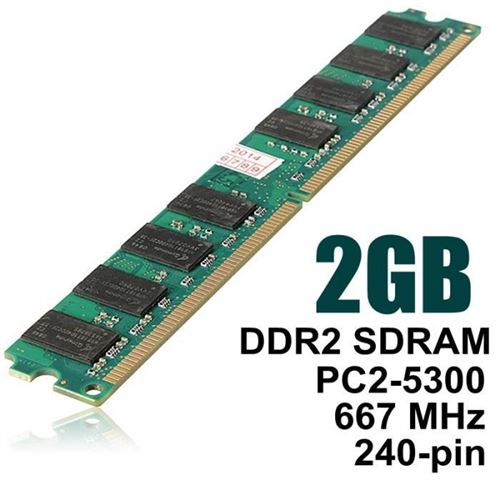 NEUFU 2GB Mémoire RAM DDR2-667 MHZ PC2-5300 Non-ECC Desktop PC DIMM KIT 240-pin