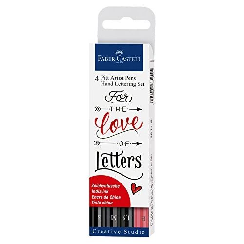 Faber-castell amour et lettres pitt hand-lettering pen (lot de 4)