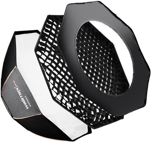 Walimex Pro Octagone Softbox Plus Boîte à lumière pour Aurora/Bowens Diamètre 60 cm Orange Line