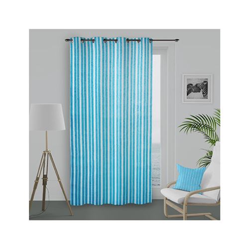 Rideau à oeillets jacquard 135x250 cm COTONADE turquoise