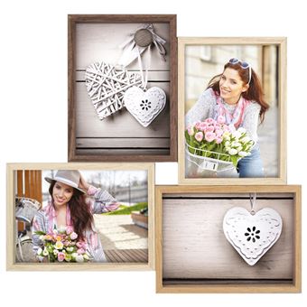 Zep TYY757 Multi Vues 4 photos 13 x 18 cm Montreaux 4Q Bois Ivoire, Nature, Marron 39 x 37 x 3 cm - 1