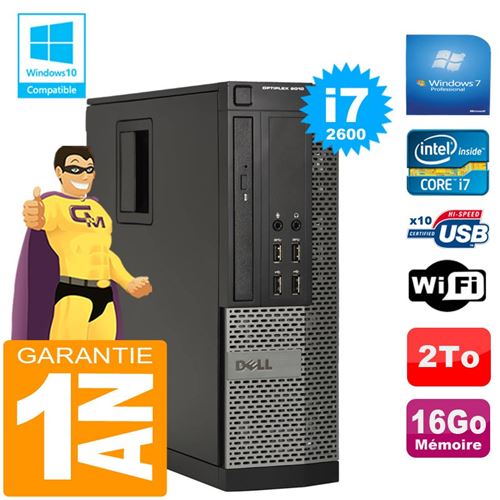 Pc dell optiplex 9010 sff core i7-2600 ram 16go disque 2to graveur dvd wifi w7 État correct -  reconditionné disponible sur Fnac
