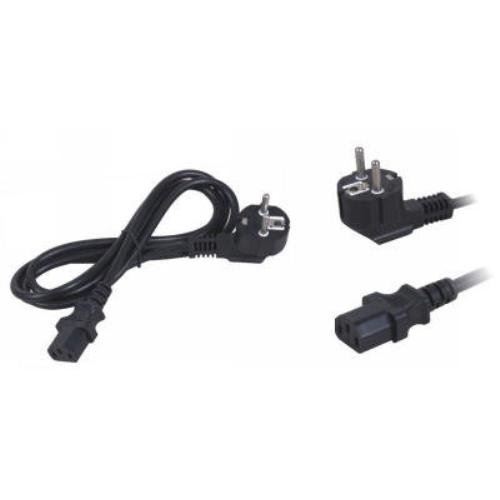 Neklan 2020079 Cordon secteur 2P+T coudé/C13 droit 3 x 1 mm² Noir