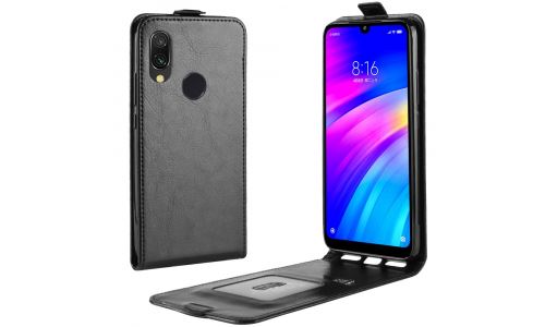Etui Slim à rabat ultra-fin pour Redmi-7 noir
